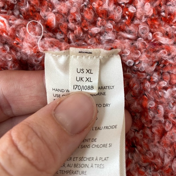 FREE PEOPLE • Cowl Neck BFF Knit Sweater in Scarlet Flame Size XL - Picture 11 of 15